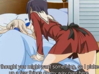 Sensual anime lesbians kissing