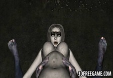 Sexy 3D zombie babe gets her pussy licked and fucked