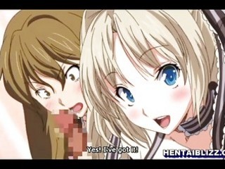 Hentai maids sharing a stiff dick