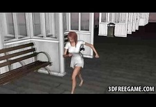 Busty 3D cartoon babe getting fucked by a zombie