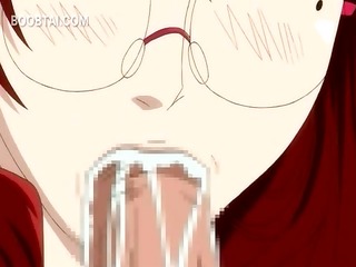 Naked redhead anime girl blowing dick in sixtynine