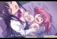 Busty hentai coed gets titty and wet pussy fucking by shemale anime