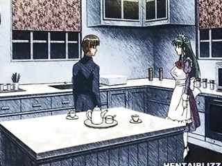 Hentai maid gets sucking her wetpussy