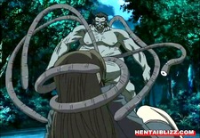 Hentai girl caught by tentacles and hard fucked monster cock