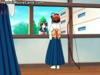 Horny brunette anime slut is sucking
