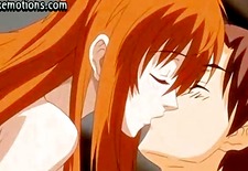 Anime redhead gives her wet cunt