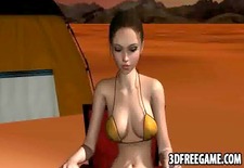 Hot 3D babe gets double teamed by goblins in the desertasy-high 1
