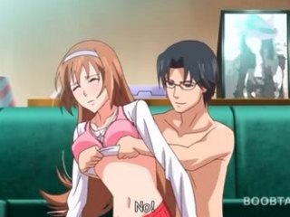 Anime doll gets round big tits squeezed while fucked