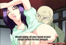 Japanese hentai mom with huge jugs gets fucked by old man