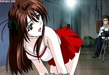 Sultry hentai cutie jerking a dick