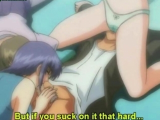 Three anime babes tasting a dick