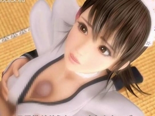 Sexy 3d anime maid finger fucked