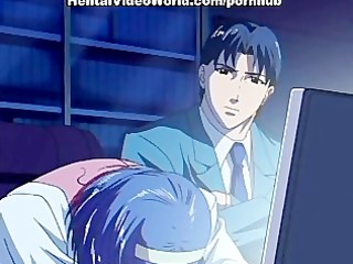 Sexy anime managee fucked at work
