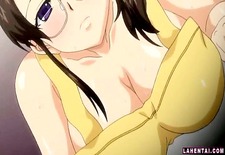 Big titted hentai babe in apron gets fucked in the kitchen