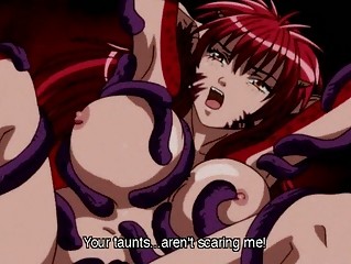 Hentai anime creature girl pleasured by tentacles