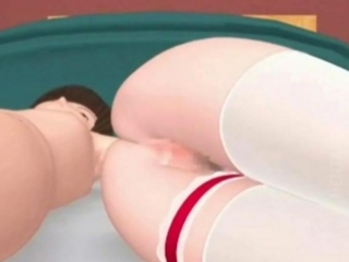 Stockinged 3D hentai maid sucks cock
