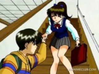 Sexy anime babe working cock in mouth and cunt gets jizzed