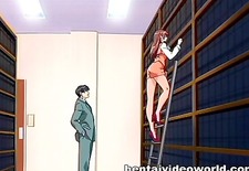 Sexy lingerie anime girl fucked doggy on roof