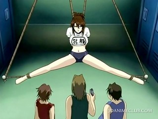 Group hardcore sexual teasing for anime sex slave in ropes