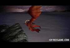 3D redhead gets fucked hard by a winged demon