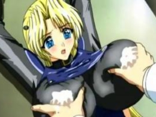 Anime blonde with milky boobs gets penetrated
