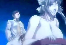 Anime busty coed gets her juicy boobs licked by boy