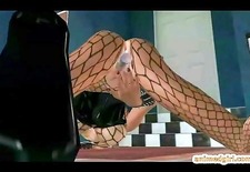 Fishnet hentai shemale with bigtits handjob a
