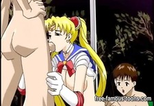 Delicious anime pussy rammed by big cock -