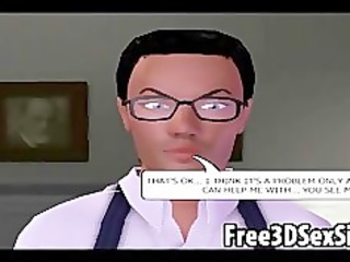 Sexy 3D cartoon nurse sucking cock and getting fucked