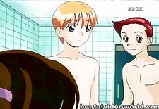 Horny hentai sex in bathroom