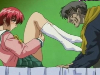 Anime redhead gets pounded
