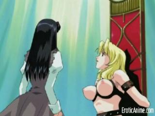 Two Anime Lesbian Sluts Nipple-Teasing, Body Touching