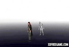 Sexy 3D redhead babe getting fucked hard by a zombie