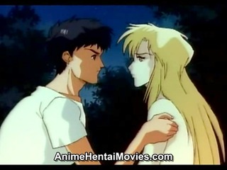 Blonde sucks cock and fingered in the cunt - anime hentai movie