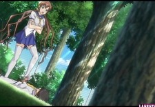 Hentai schoolgirl rides cock outdoors