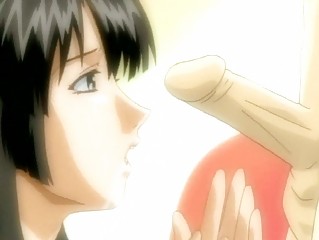 Anime babe enjoying a cock and a dildo