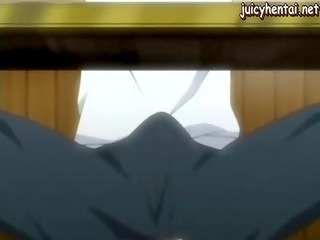Anime scrubs a cock and gets facial