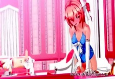 anime girls Futanari Girl Hikari Summer Masturbation 3D nude