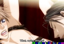Cute anime gay got his anal plugged