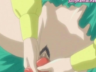 Anime milf licking a teen cock