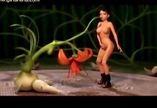 3D Hentai babe horny plant fuck