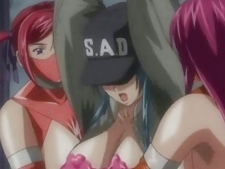 Huge breast hentai anime babe gagged by lesbians
