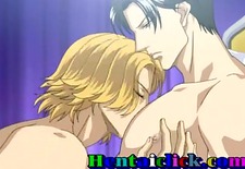 Handsome hentai gay having hardcore licking sex with his friend in bedroom