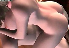 Two animated sluts with huge boobs