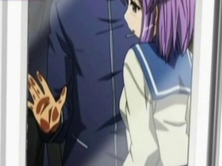 Anime chick enjoys a dildo in train