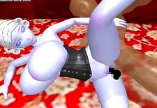 Big meloned animated doll pounded