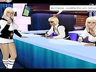 Two 3D cartoon babes sucking and fucking a stud