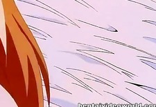 Anime wet pussy fully filled with lovers rod