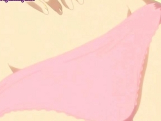 Anime cutie pleasuring with a dildo
