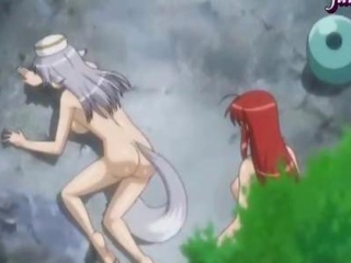 Anime lesbians fingering their wet cunts and tribbing